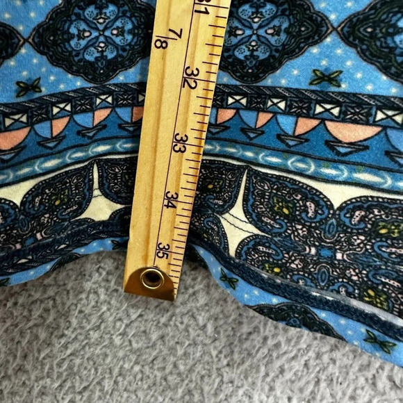 ND New Directions dress womens medium‎ blue aztec geometric print ruffle boho - Picture 4 of 7